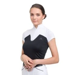 Cavalliera Women's POP Short Sleeve Show Shirt - White/Black 6 Cavalliera Women's POP Short Sleeve Show Shirt - White/Black -The Equestrian Shop 587775 800 800