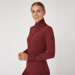 Horze Women's Raquel Turtleneck Training Shirt - Merlot -The Equestrian Shop 591274 800 800