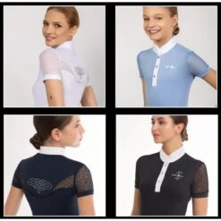 Fair Play Women's Cecile Short Sleeve Competition Shirt - Blue -The Equestrian Shop 594614 800 800