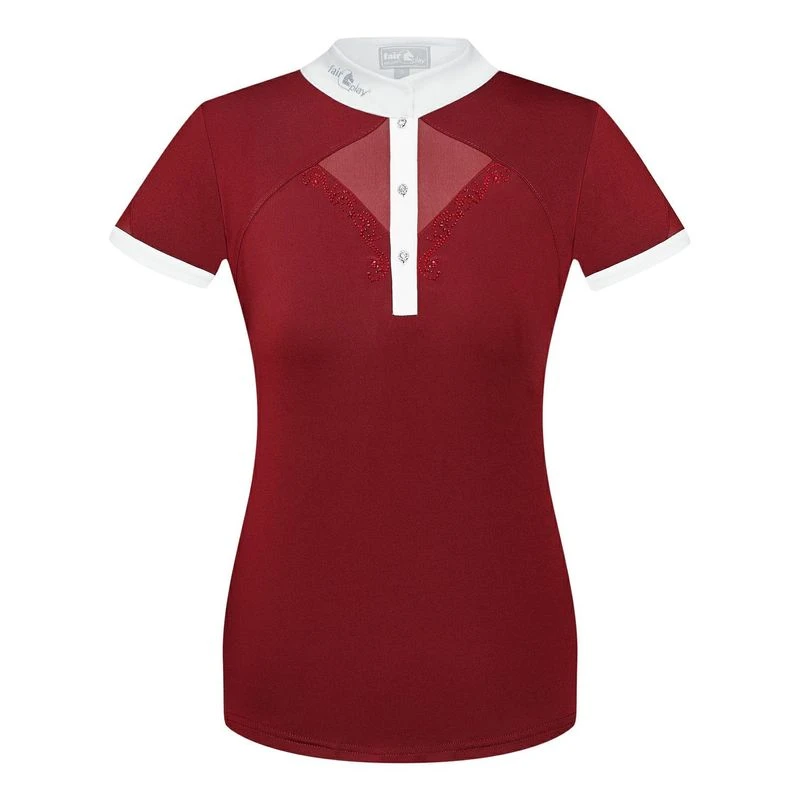 Fair Play Women's Cathrine Short Sleeve Competition Shirt - Burgundy/White 3 Fair Play Women's Cathrine Short Sleeve Competition Shirt - Burgundy/White