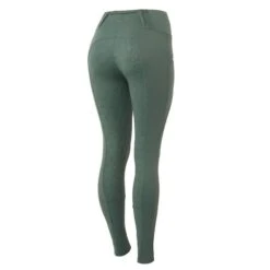 Horze Women's Rosie Full Seat Tights W/Rose Gold Zippers - Green