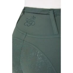 Horze Women's Rosie Full Seat Tights W/Rose Gold Zippers - Green -The Equestrian Shop 599894 800 800