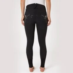 Horze Women's Queenie Silicone Full Seat Breeches W/Crystals - Black 10 Horze Women's Queenie Silicone Full Seat Breeches W/Crystals - Black -The Equestrian Shop 599927 800 800