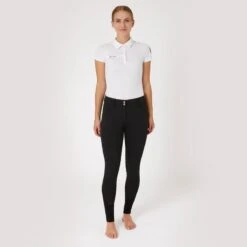 Horze Women's Queenie Silicone Full Seat Breeches W/Crystals - Black 11 Horze Women's Queenie Silicone Full Seat Breeches W/Crystals - Black -The Equestrian Shop 599928 800 800