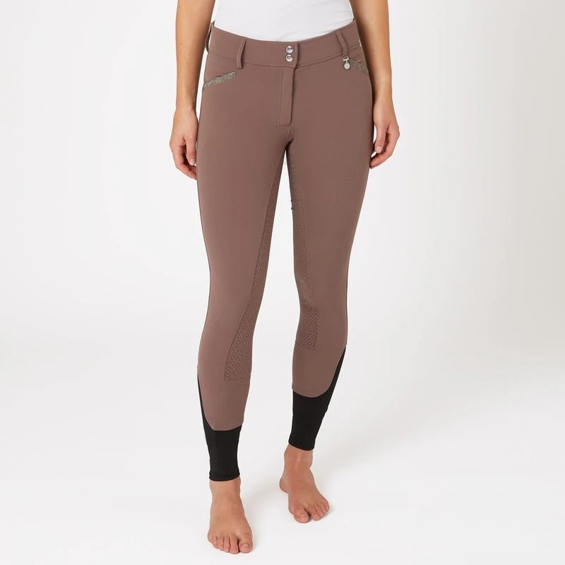 Horze Women's Dina Crystal Detailed Silicone Full Seat Breeches - Purple 6 Horze Women's Dina Crystal Detailed Silicone Full Seat Breeches - Purple - Image 4