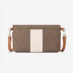 Oughton Vintage Canvas Paddock Crossbody - Timeless Taupe/Caramel -The Equestrian Shop 603831 800 800