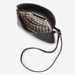 Oughton Vintage Canvas Paddock Crossbody - Graphite/Bordeaux -The Equestrian Shop 603910 800 800