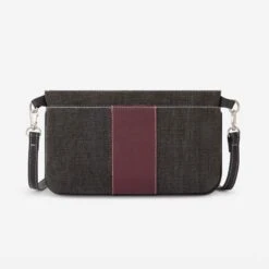 Oughton Vintage Canvas Paddock Crossbody - Graphite/Bordeaux -The Equestrian Shop 603913 800 800