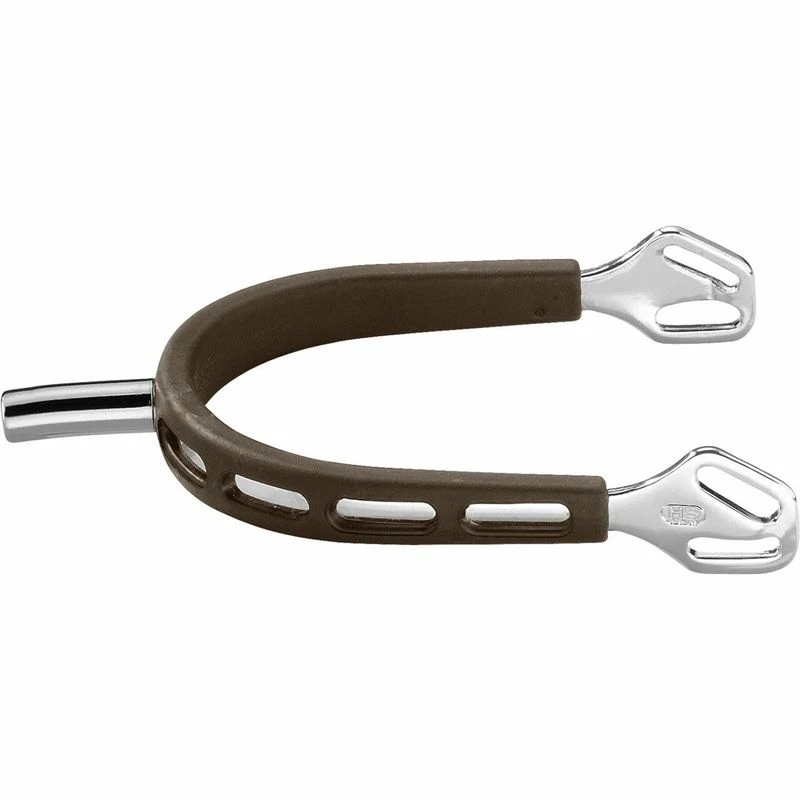 Herm Sprenger 35mm Flat Neck Ultra Fit Extra Grip Spurs - Stainless Steel/Brown Grip 3 Herm Sprenger 35mm Flat Neck Ultra Fit Extra Grip Spurs - Stainless Steel/Brown Grip