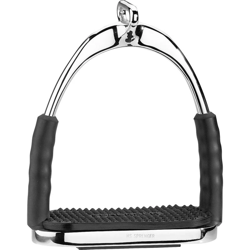 Herm Sprenger System 4 Offset Stirrups - Stainless Steel/Black Pad 3 Herm Sprenger System 4 Offset Stirrups - Stainless Steel/Black Pad