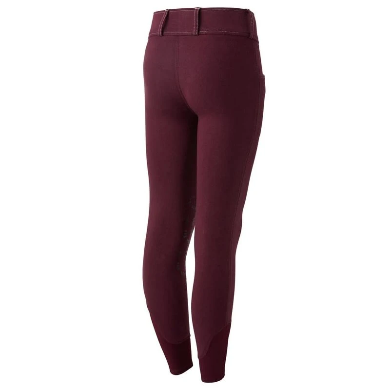 Horze Kids' Morgan Knee Patch Breeches - Fig Purple 3 Horze Kids' Morgan Knee Patch Breeches - Fig Purple