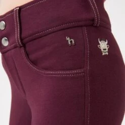 Horze Kids' Morgan Knee Patch Breeches - Fig Purple 8 Horze Kids' Morgan Knee Patch Breeches - Fig Purple -The Equestrian Shop 607760 800 800