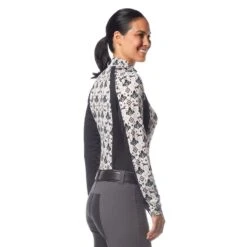 Kerrits Women's Always Cool Print Ice Fil Long Sleeve Shirt - Tan Painted Horse/Black 9 Kerrits Women's Always Cool Print Ice Fil Long Sleeve Shirt - Tan Painted Horse/Black -The Equestrian Shop 609763 800 800