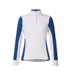 Kerrits Women's Affinity Long Sleeve Show Shirt - True Blue/Iron Bouquet