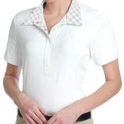 Romfh Women's Classic Short Sleeve Show Shirt - White/Light Grey Logo