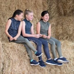 Shires Aubrion Kids' Rhythm Mesh Tights - Olive -The Equestrian Shop 619721 800 800