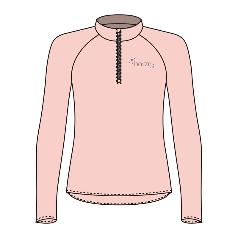 Horze Kids' Issi Technical Long Sleeved Shirt - Pink Salt 3 Horze Kids' Issi Technical Long Sleeved Shirt - Pink Salt