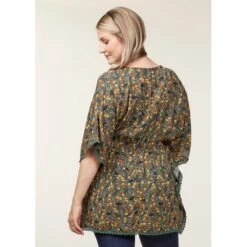 EQL Women's Daydream Gauze Tunic - Cypress Hoofprint Meadow -The Equestrian Shop 644605 800 800