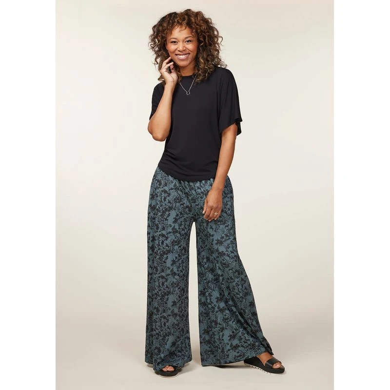 EQL Women's Soft Sweep Wide Leg Print Pant - Bluegrass Countryside 8 EQL Women's Soft Sweep Wide Leg Print Pant - Bluegrass Countryside - Image 6