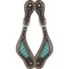 Western Rawhide Turquoise Gator Spur Straps - Dark Brown -The Equestrian Shop 645578 800 800