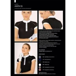 Fair Play Women's Anita Short Sleeve Competition Shirt - Black -The Equestrian Shop 655099 800 800