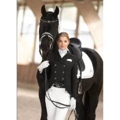 Fair Play Women's Alissa Fleur Dressage Short Tail Coat - Black -The Equestrian Shop 655284 800 800