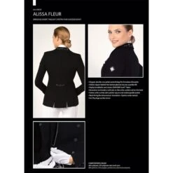 Fair Play Women's Alissa Fleur Dressage Short Tail Coat - Black -The Equestrian Shop 655285 800 800
