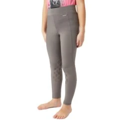 Horze Kids' Yana Knee Patch Tights - Smoked Pearl Grey -The Equestrian Shop 659902 800 800