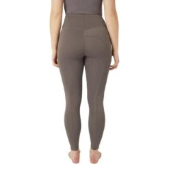 Horze Women's Alyssa High Waist UV Pro Full Seat Tights - Iron Grey Brown 10 Horze Women's Alyssa High Waist UV Pro Full Seat Tights - Iron Grey Brown -The Equestrian Shop 659941 800 800