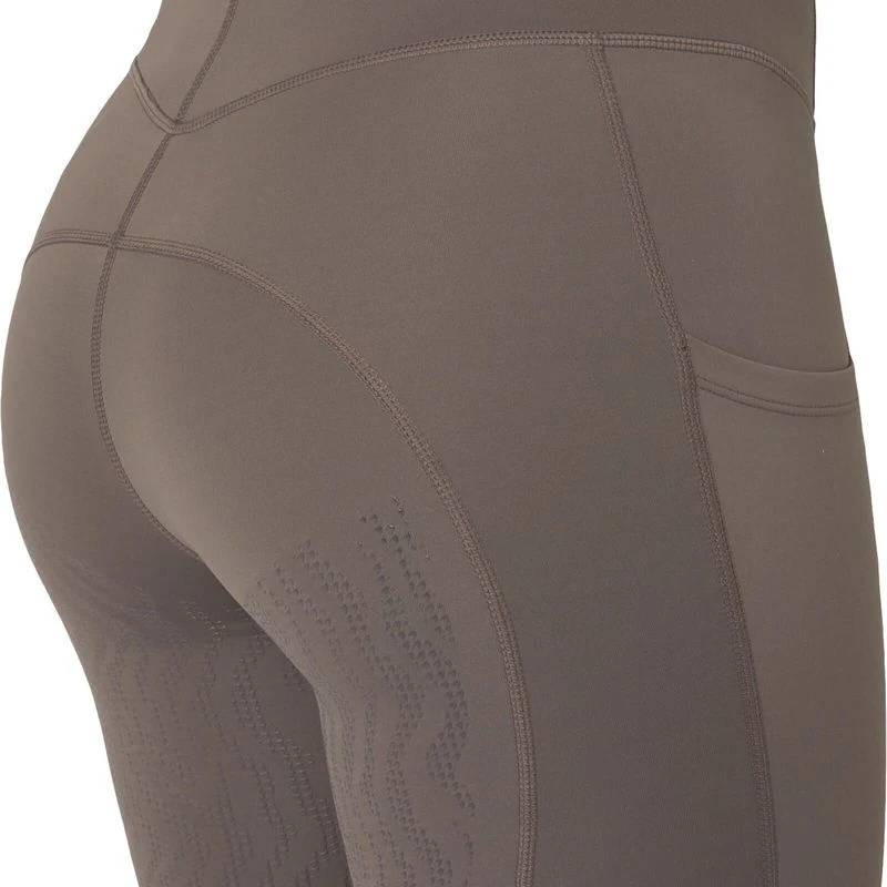 Horze Women's Alyssa High Waist UV Pro Full Seat Tights - Iron Grey Brown 6 Horze Women's Alyssa High Waist UV Pro Full Seat Tights - Iron Grey Brown - Image 4