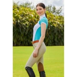 RJ Classics Women's Remi Short Sleeve Show Shirt - White/Porcelain Green -The Equestrian Shop 675591 800 800