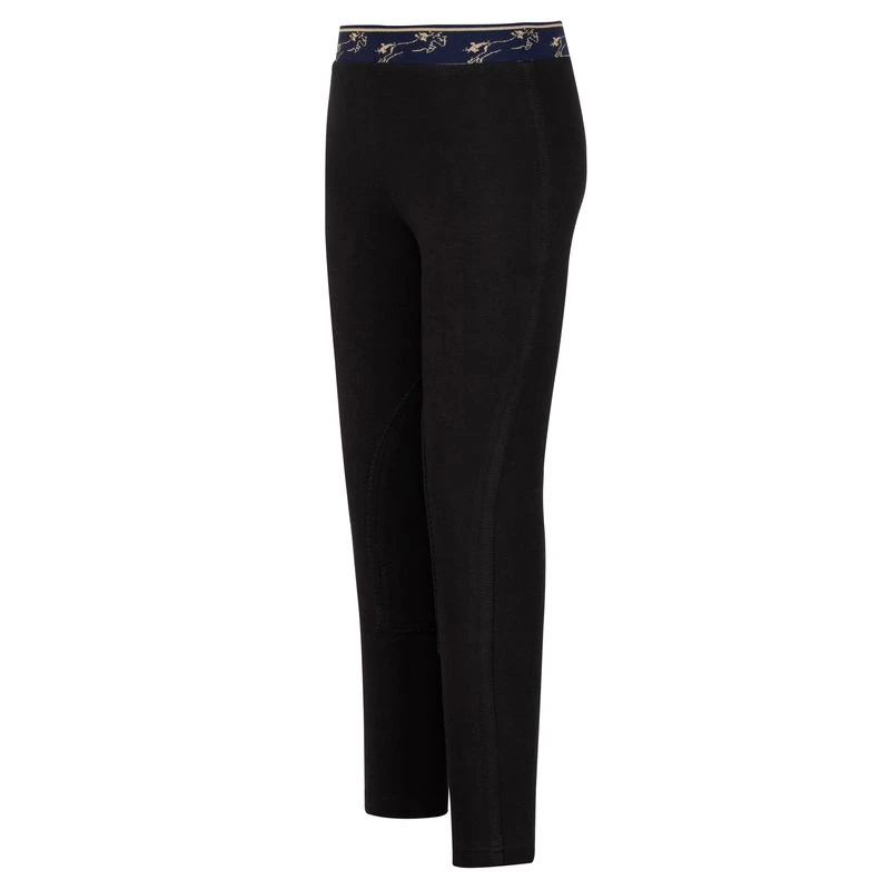 TuffRider Kids' Cotton Schoolers Riding Tights - Black 3 TuffRider Kids' Cotton Schoolers Riding Tights - Black