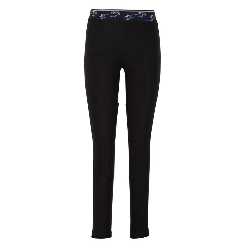 TuffRider Kids' Cotton Schoolers Riding Tights - Black 4 TuffRider Kids' Cotton Schoolers Riding Tights - Black - Image 2