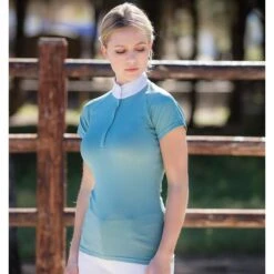 Horseware Women's Sara Jersey Short Sleeve Competition Shirt - Tourmaline -The Equestrian Shop 680575 800 800