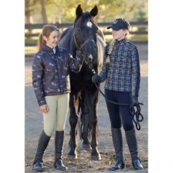 Kerrits Kids' Pony Tracks Reversible Quilted Jacket - Black Run Free/Black -The Equestrian Shop 683177 800 800