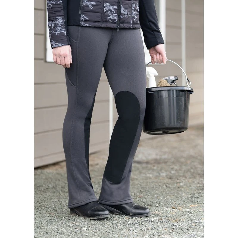 Kerrits Women's Sit Tight Wind Pro Knee Patch Bootcut Tights - Peppercorn 7 Kerrits Women's Sit Tight Wind Pro Knee Patch Bootcut Tights - Peppercorn - Image 5