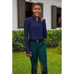 RJ Classics Women's Logan Zip Tech Shirt - Twilight Blue Heather -The Equestrian Shop 691416 800 800