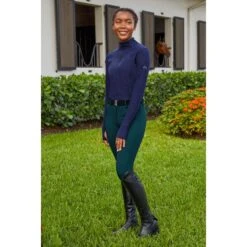 RJ Classics Women's Logan Zip Tech Shirt - Twilight Blue Heather -The Equestrian Shop 691417 800 800