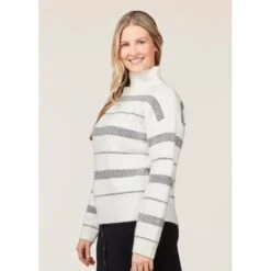 EQL Women's Railway Stripe Sweater - Soft White/Black 10 EQL Women's Railway Stripe Sweater - Soft White/Black -The Equestrian Shop 694415 800 800
