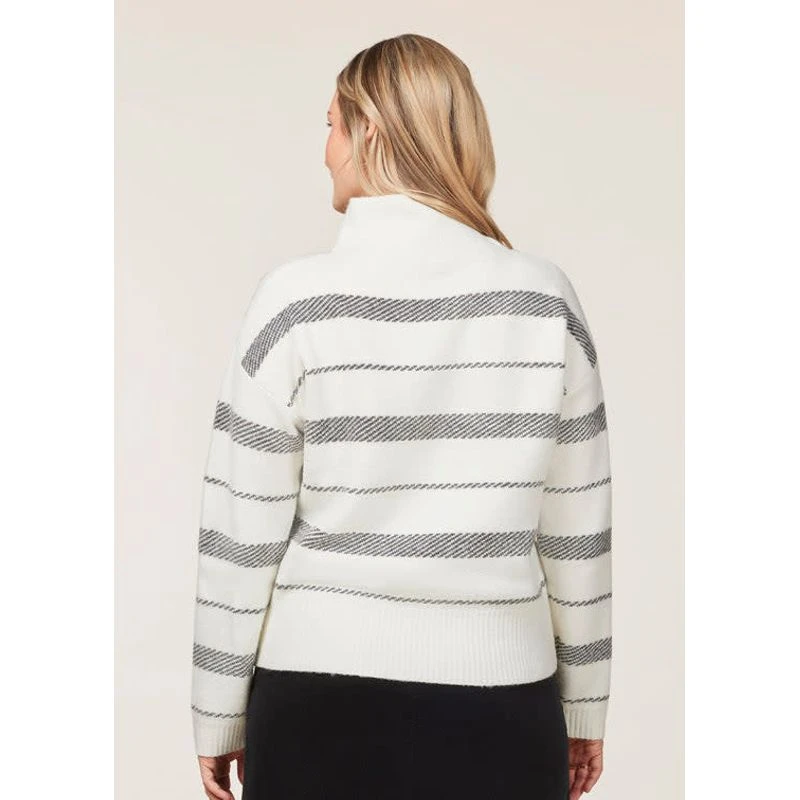 EQL Women's Railway Stripe Sweater - Soft White/Black 6 EQL Women's Railway Stripe Sweater - Soft White/Black - Image 4