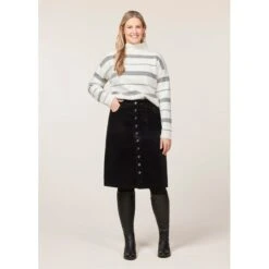 EQL Women's Railway Stripe Sweater - Soft White/Black 12 EQL Women's Railway Stripe Sweater - Soft White/Black -The Equestrian Shop 694417 800 800