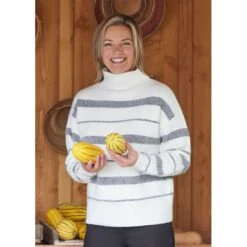 EQL Women's Railway Stripe Sweater - Soft White/Black 13 EQL Women's Railway Stripe Sweater - Soft White/Black -The Equestrian Shop 694418 800 800