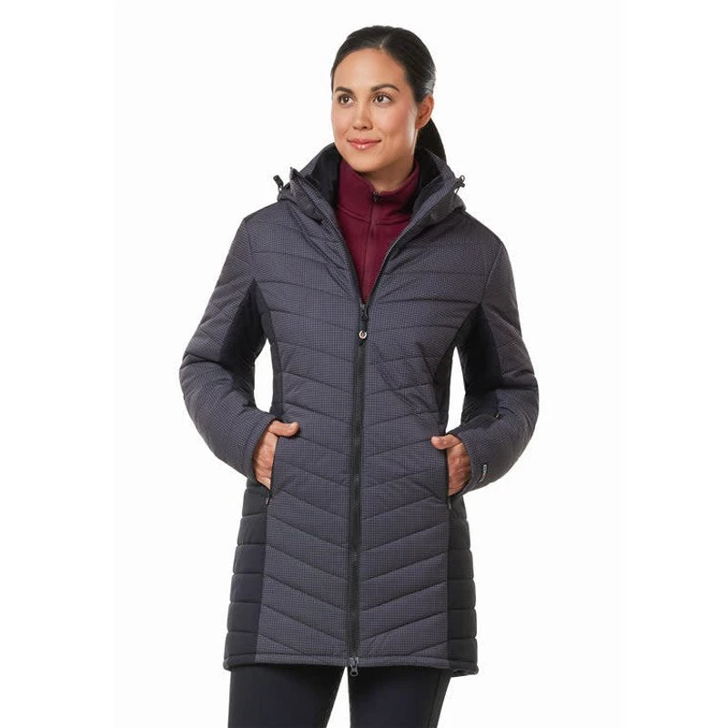Kerrits Women's Horsey Houndstooth Insulated Parka - Peppercorn Houndstooth/Black 4 Kerrits Women's Horsey Houndstooth Insulated Parka - Peppercorn Houndstooth/Black - Image 2