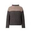 EQL Women's Funnel Neck Herringbone Sweater - Truffle -The Equestrian Shop 694738 800 800