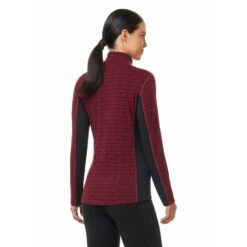 Kerrits Women's Stable Temp Merino Wool Quarter Zip Top - Sangria Wild Horses -The Equestrian Shop 694990 800 800