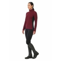 Kerrits Women's Stable Temp Merino Wool Quarter Zip Top - Sangria Wild Horses -The Equestrian Shop 694991 800 800