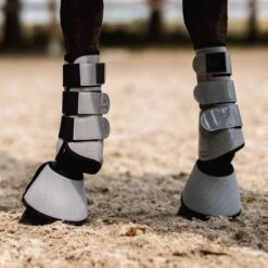 Horze Smoky Twilight Air Mesh Brushing Boots - Quiet Grey -The Equestrian Shop 697165 800 800