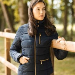 Horze Women's Kiara Padded Jacket - Dark Navy -The Equestrian Shop 698953 800 800