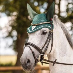 B Vertigo Evolve Crochet Silent Ear Net - Jungle Green -The Equestrian Shop 699183 800 800