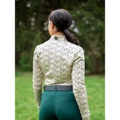 FITS Women's Ayra Fall Winter Long Sleeve Tech Shirt - Midnight Navy Horse Print -The Equestrian Shop 700572 800 800